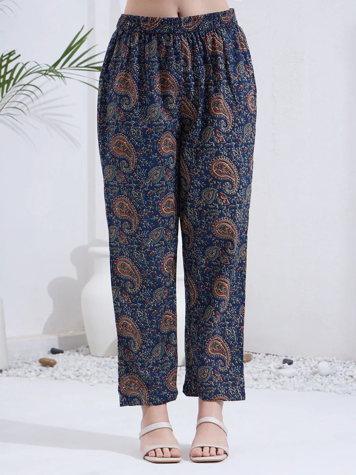 Cotton A Line Patch Work Kurta Pant Dupatta Set