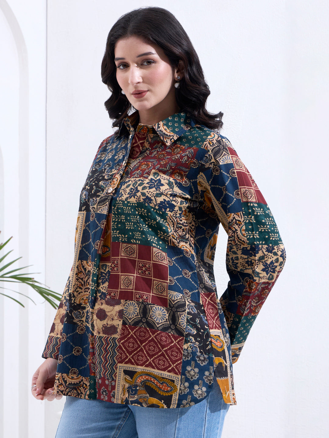 Cotton Ethnic Motifs Shirt