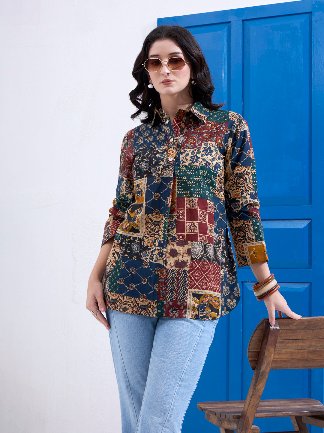 Cotton Ethnic Motifs Shirt