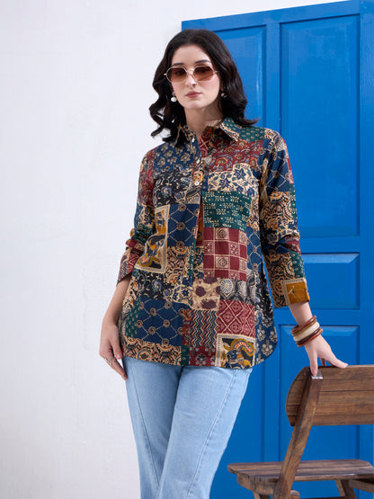 Cotton Ethnic Motifs Shirt