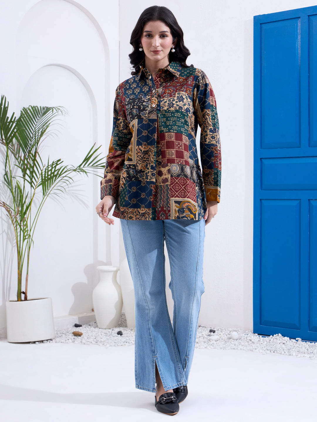 Cotton Ethnic Motifs Shirt