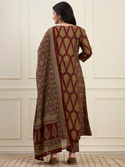 Cotton Kalidaar Style Kurta Pant Dupatta Set