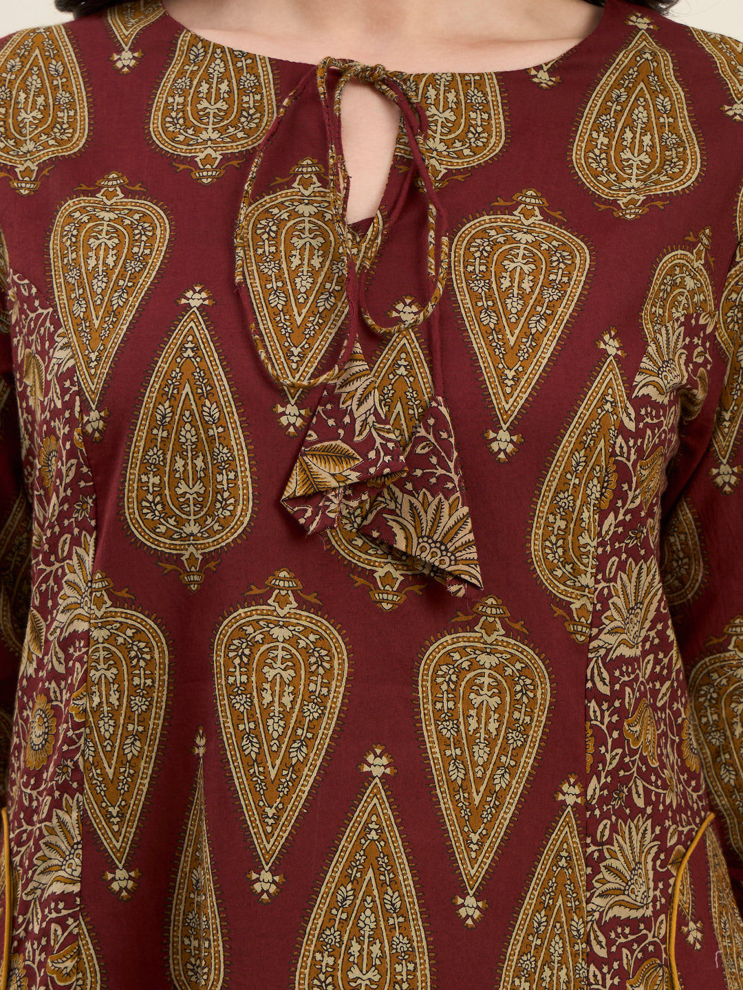 Cotton Kalidaar Style Kurta Pant Dupatta Set