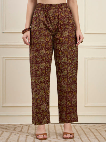 Cotton Kalidaar Style Kurta Pant Dupatta Set