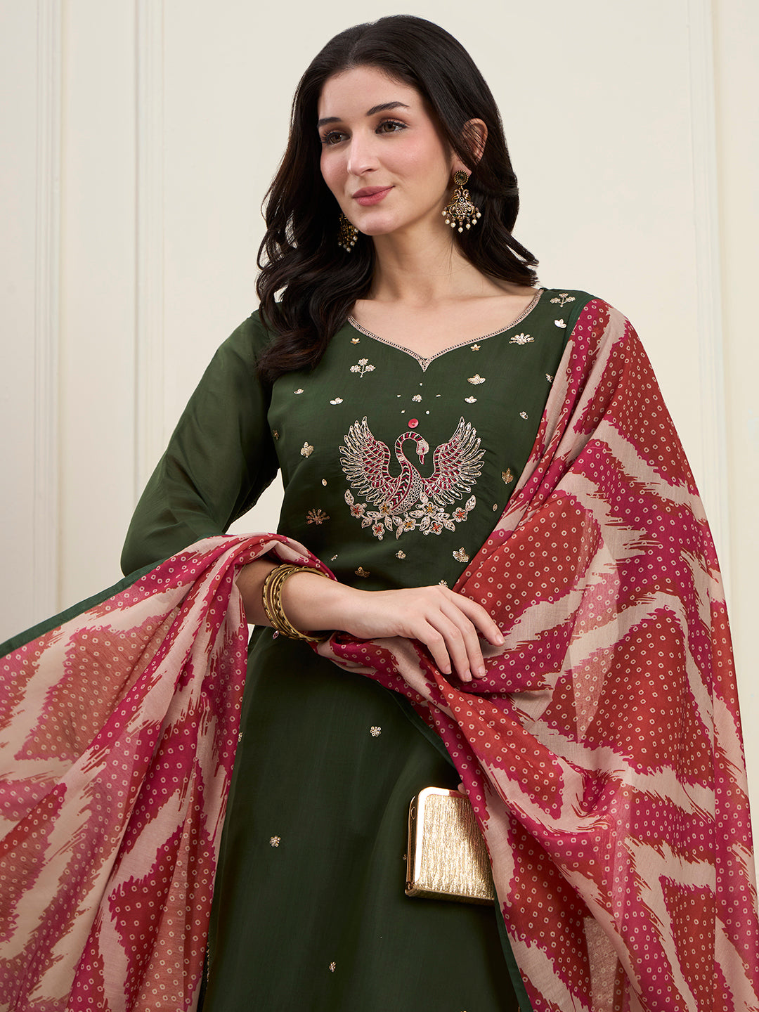Mal Chanderi Lining Kurta Dupatta Pant Set