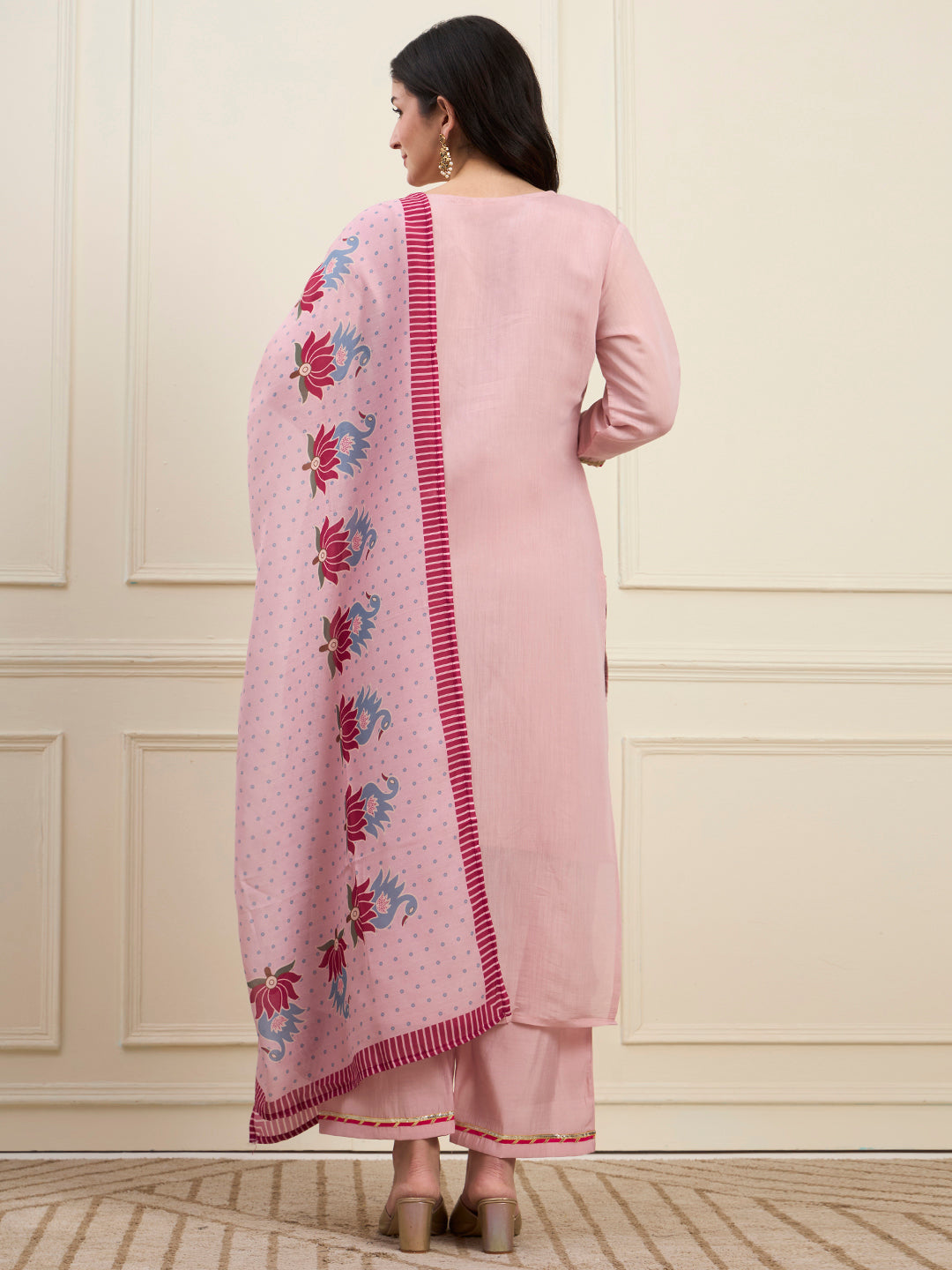 Mal Chanderi Lining Kurta Dupatta Pant Set
