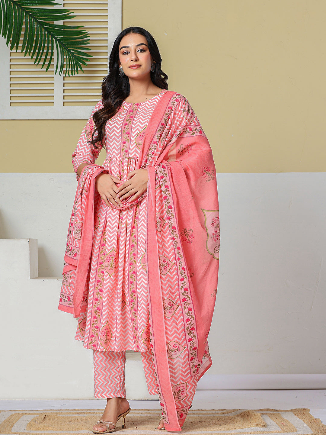 Pure Cotton Maternity Kurta Pant With Dupatta Set