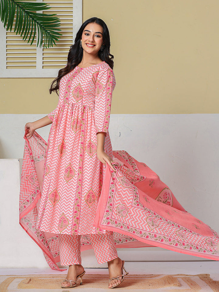 Pure Cotton Maternity Kurta Pant With Dupatta Set