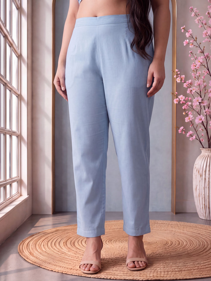 Cotton Straight Plus Size Kurta Pant Dupatta Set