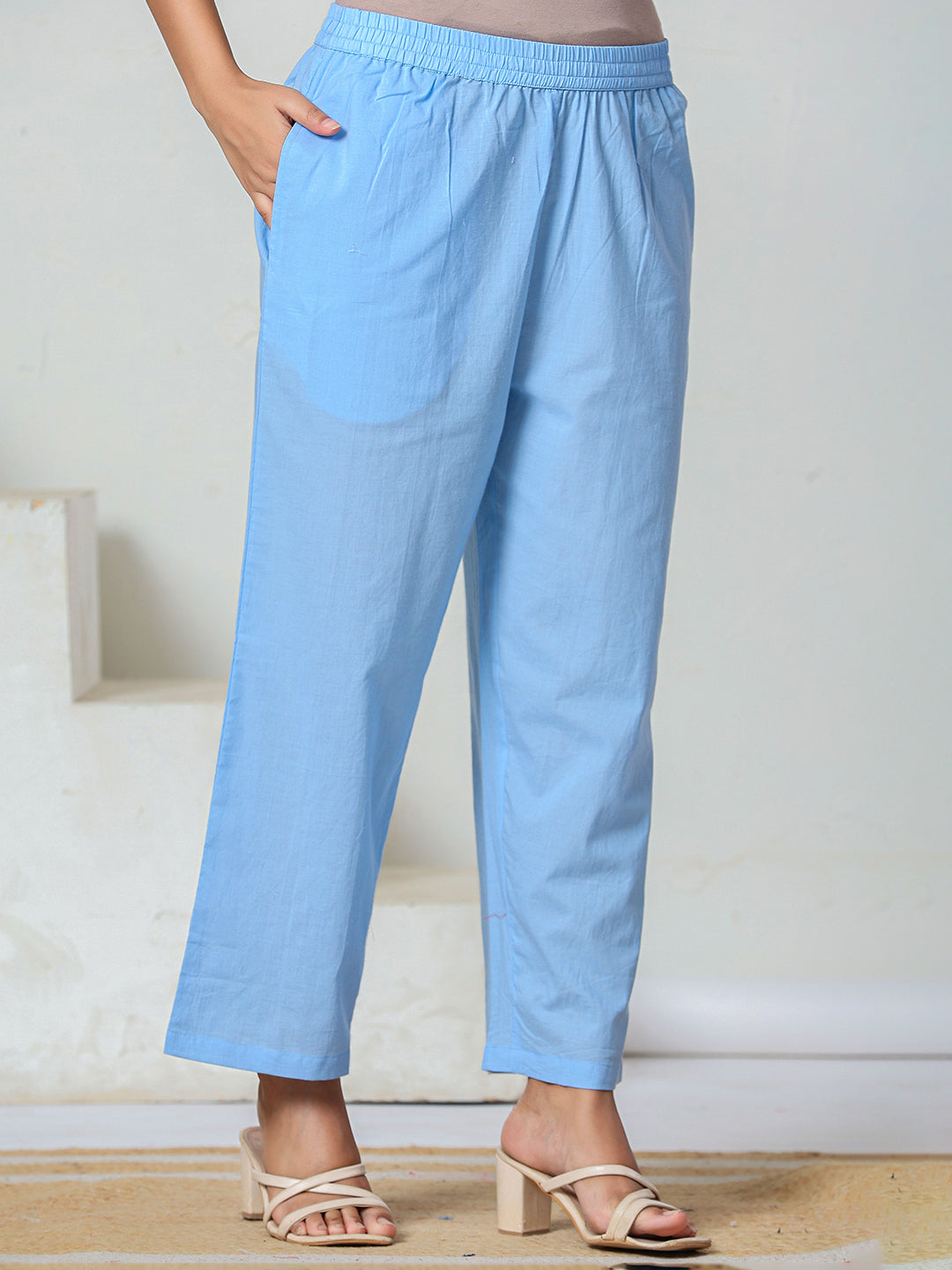 Cotton Straight Kurta Pant Dupatta Set