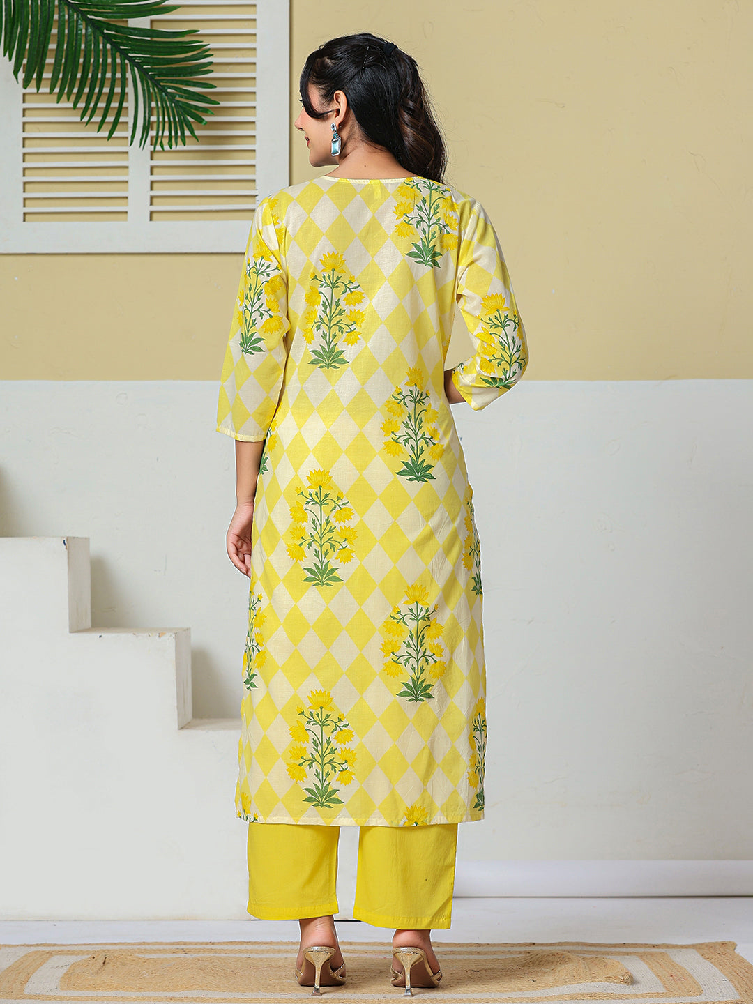 Cotton Straight Kurta Pant Dupatta Set
