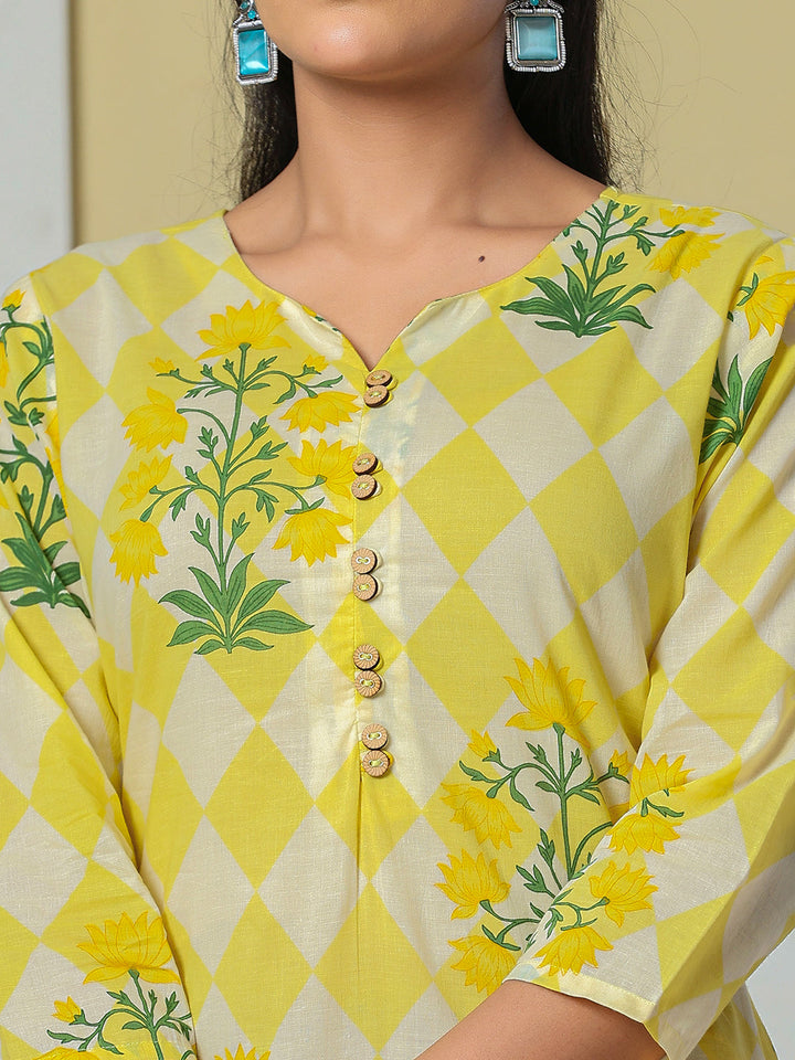 Cotton Straight Kurta Pant Dupatta Set