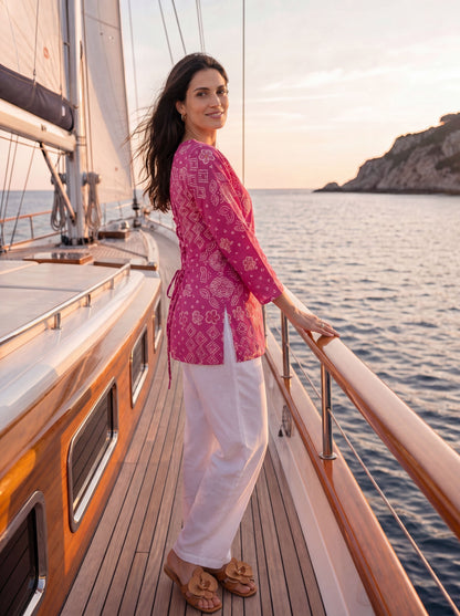 Mul Chanderi Style Short Kurti