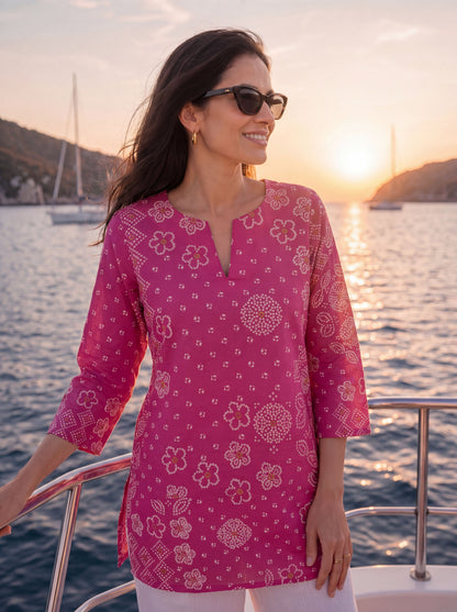 Mul Chanderi Style Short Kurti