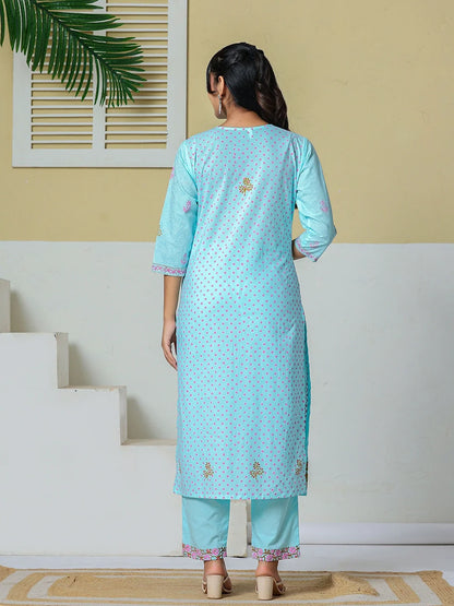 Cotton Kurta Pant Dupatta Set
