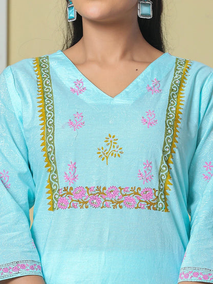 Cotton Kurta Pant Dupatta Set