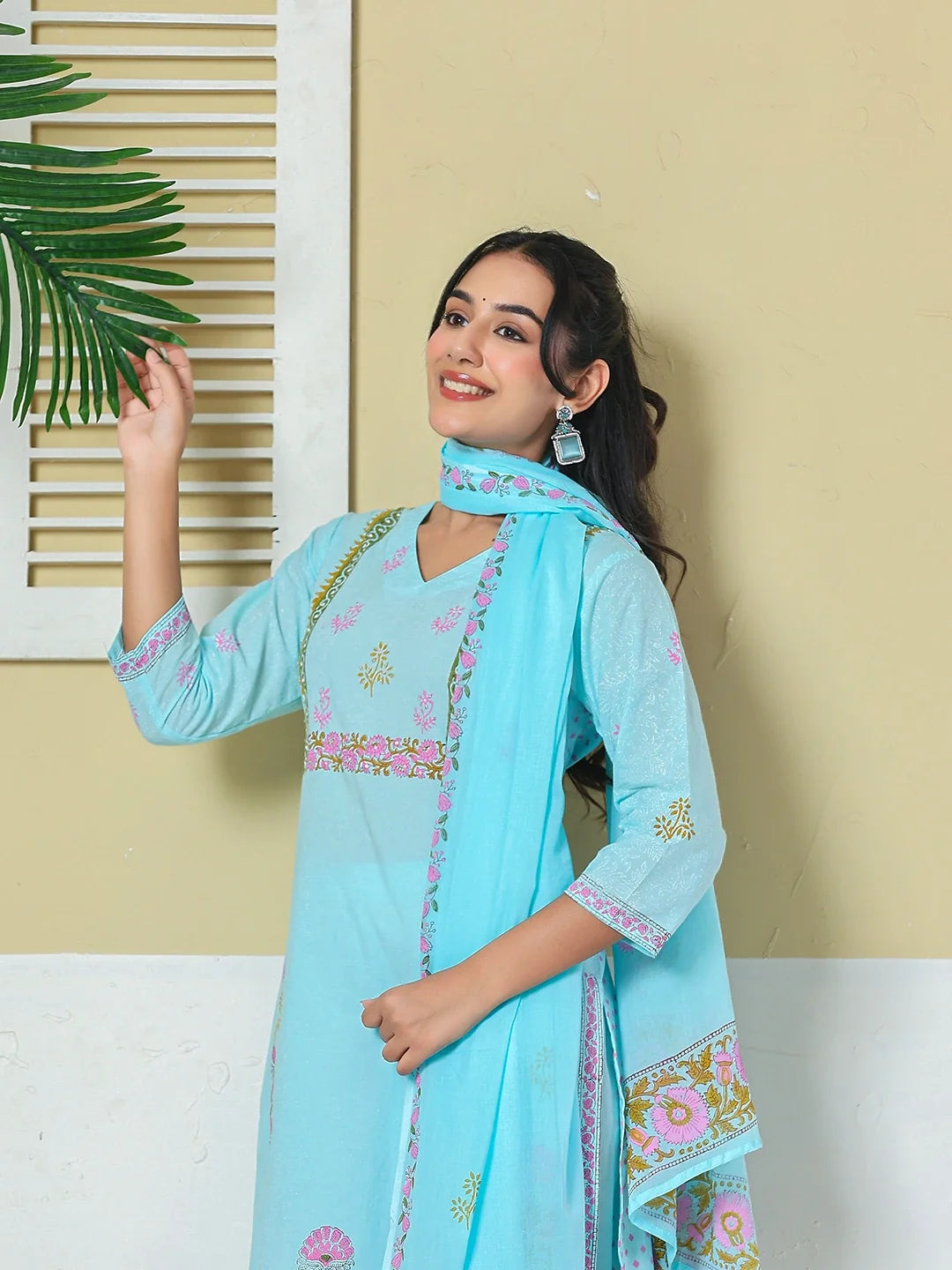 Cotton Kurta Pant Dupatta Set