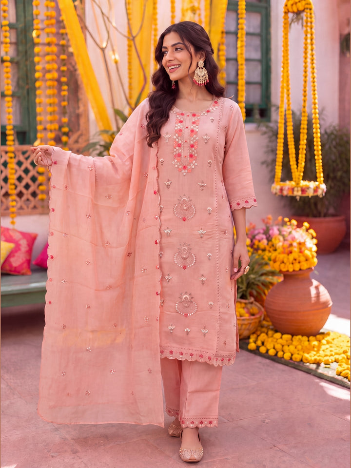 Silk Kurta Pant Dupatta Set