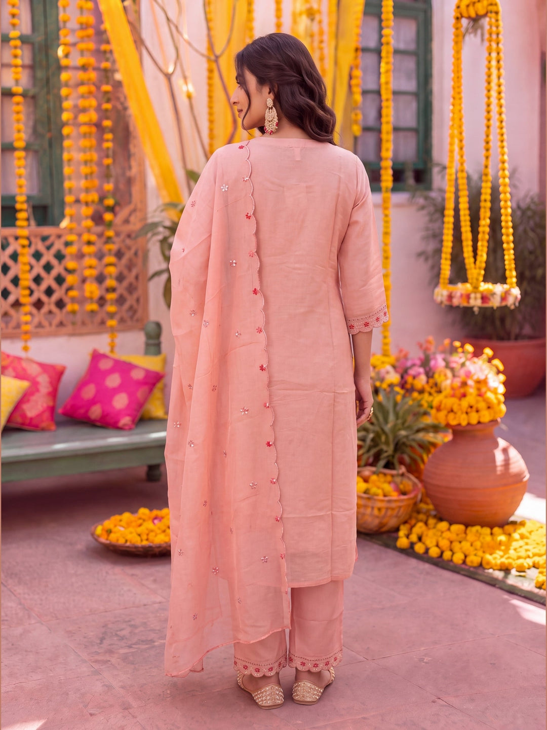 Silk Kurta Pant Dupatta Set