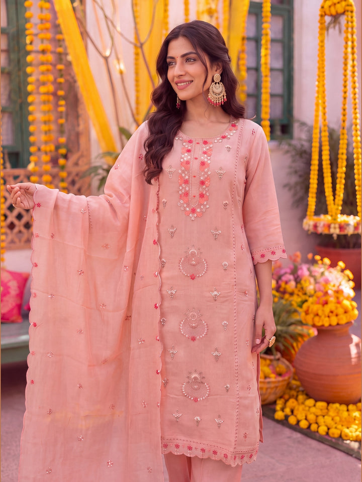 Silk Kurta Pant Dupatta Set