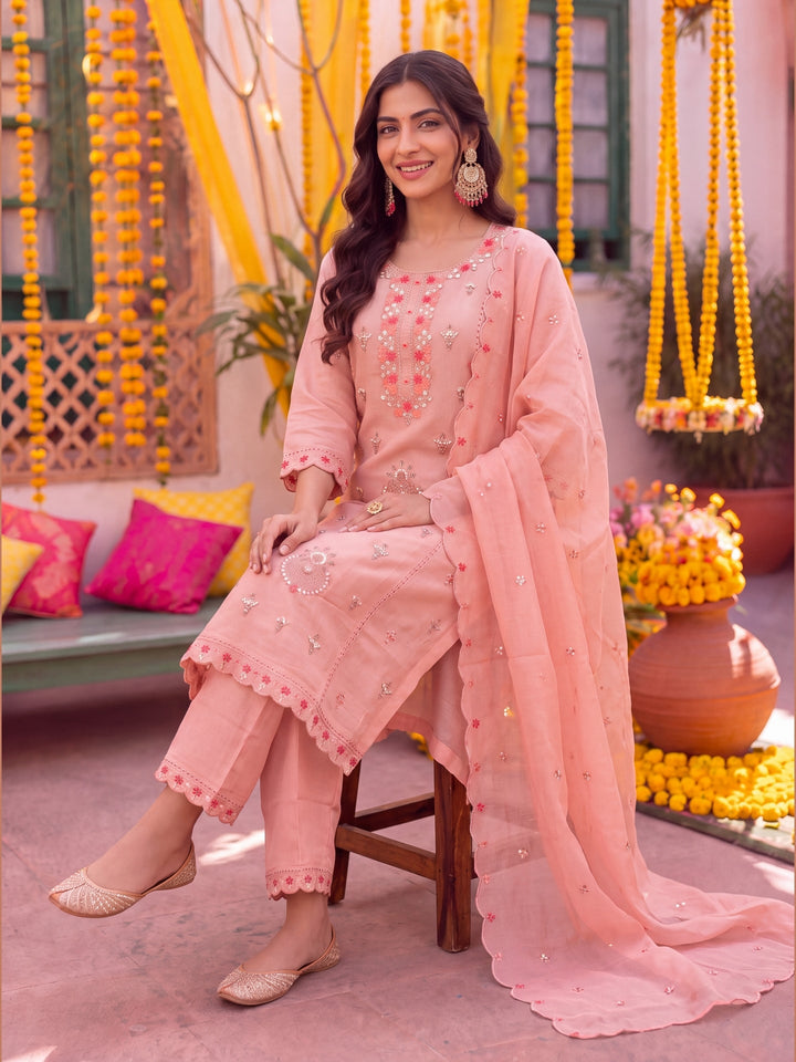Silk Kurta Pant Dupatta Set