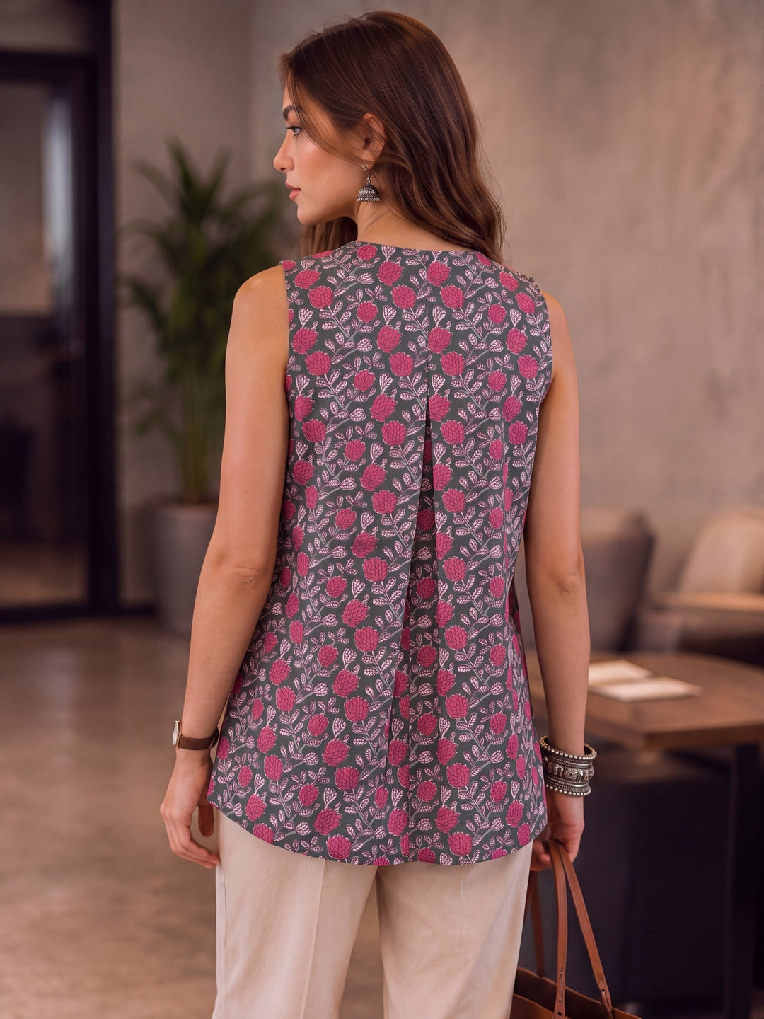 Cotton Sleeveless Flare Regular Top