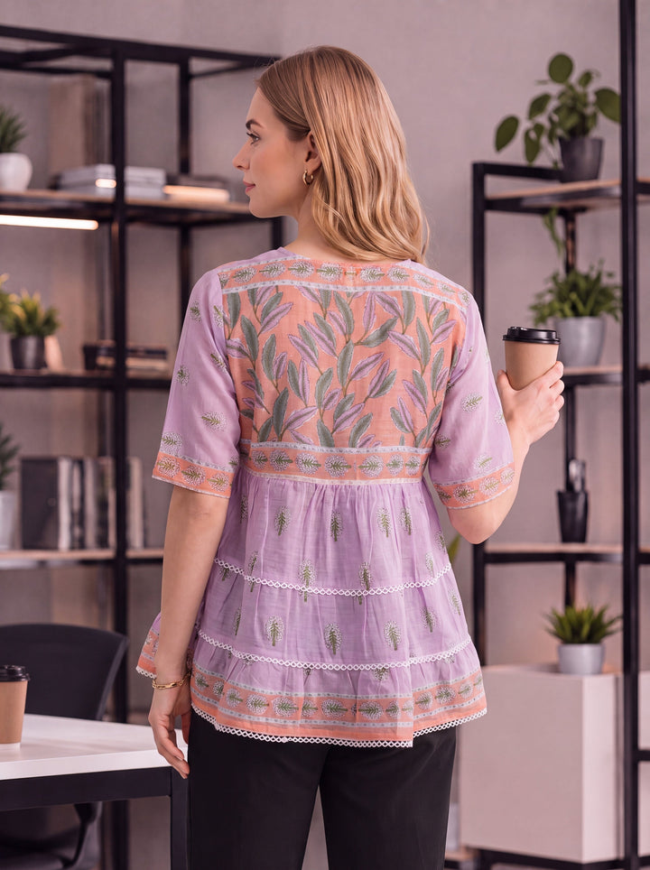 Cotton Tiered Peplum Top