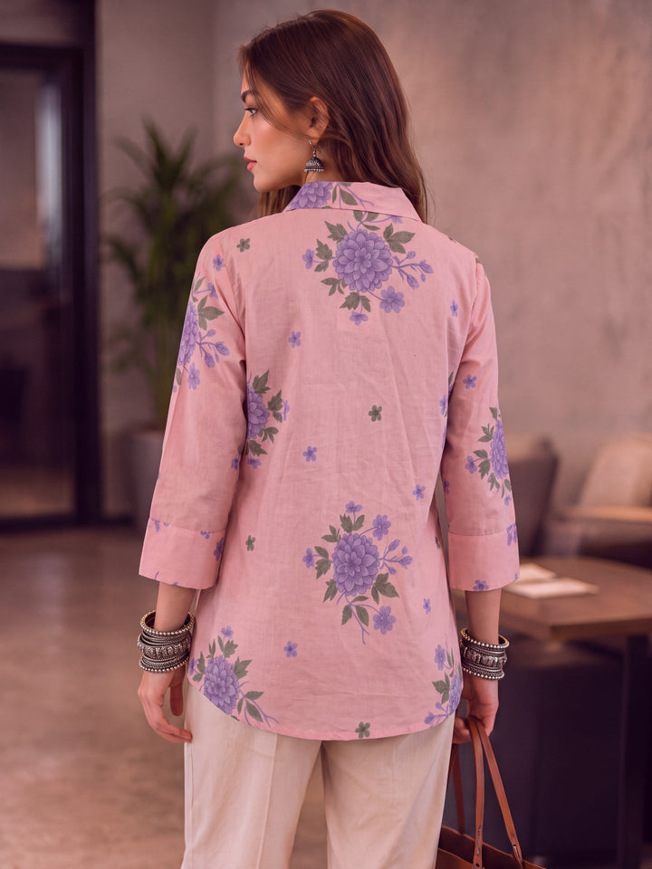 Cotton Knife Pleat Flare Sleeve Top