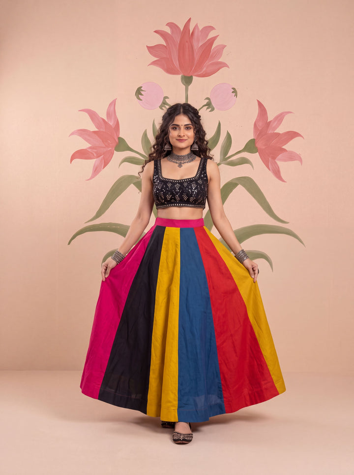 Flared Silk Blend Maxi Skirt