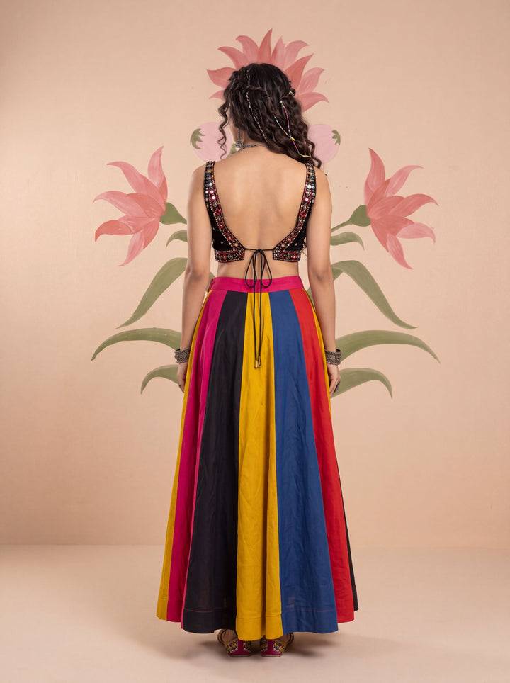 Flared Silk Blend Maxi Skirt