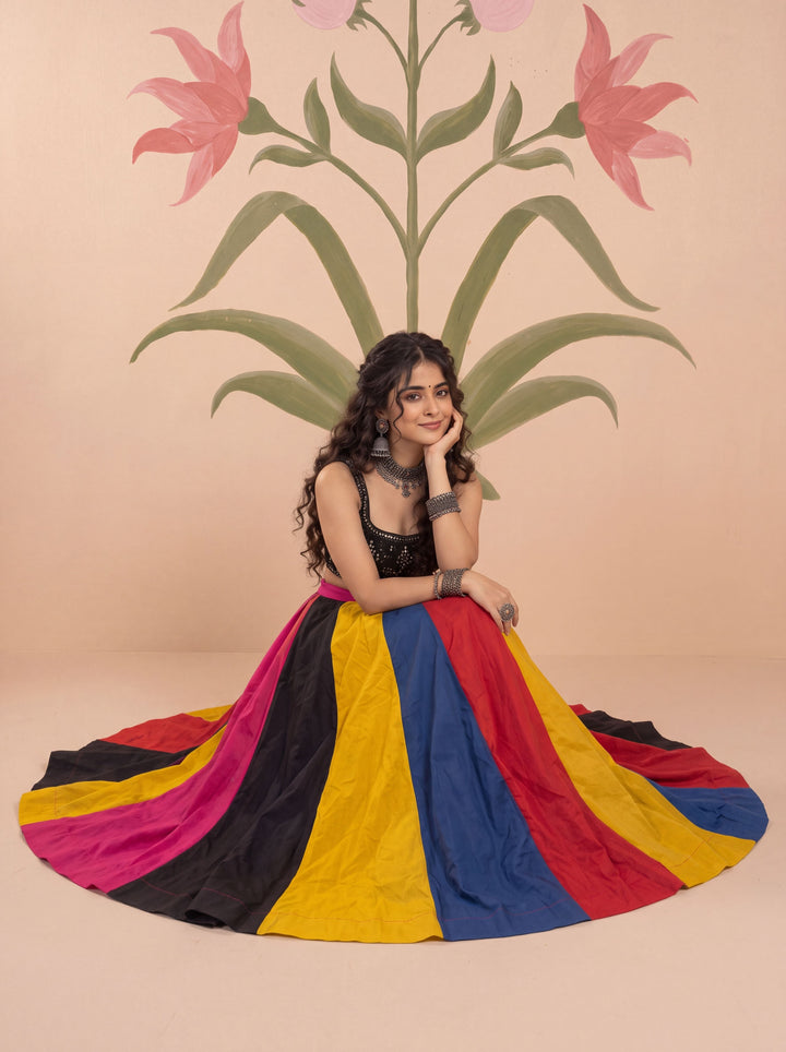 Flared Silk Blend Maxi Skirt