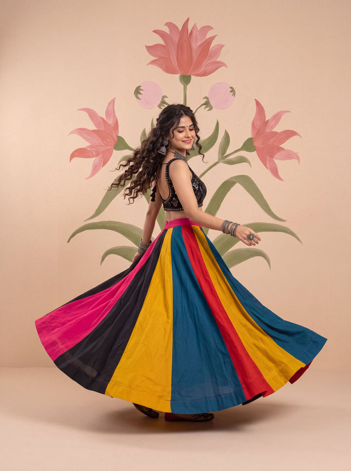 Flared Silk Blend Maxi Skirt