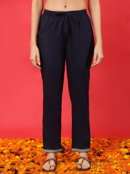 Rayon  Calf Length Printed Straight 3/4 Sleeves V-Neck Kurta Bottom Set