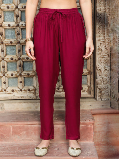 Rayon Calf Length Printed Flared 3/4 Sleeves Round Neck Kurta Bottom Dupatta Set (Preorder)