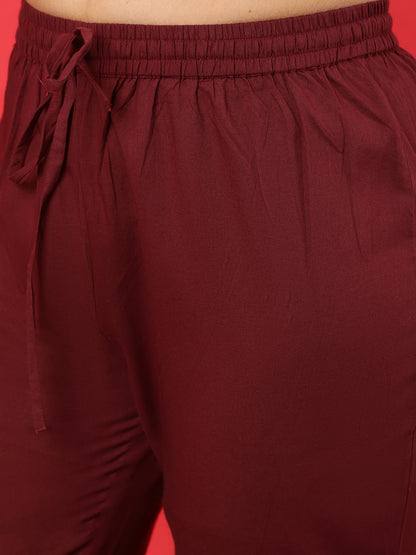 Rayon  Calf Length Printed Straight 3/4 Sleeves V-Neck Kurta Bottom Set