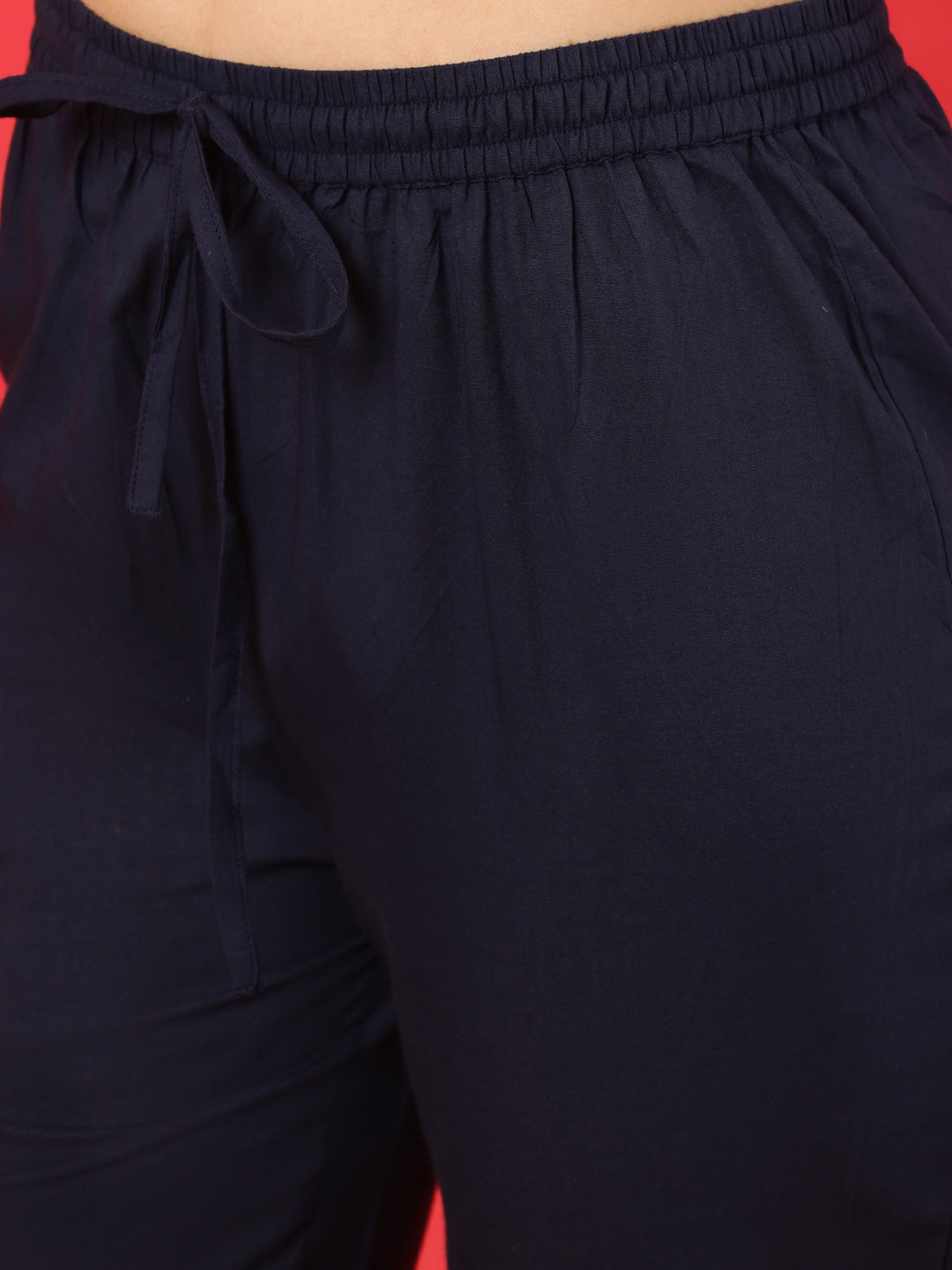 Rayon  Calf Length Printed Straight 3/4 Sleeves V-Neck Kurta Bottom Set