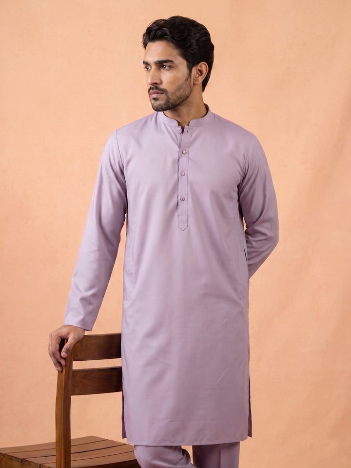 Men Silk Blend Solid Kurta Pyjama Set