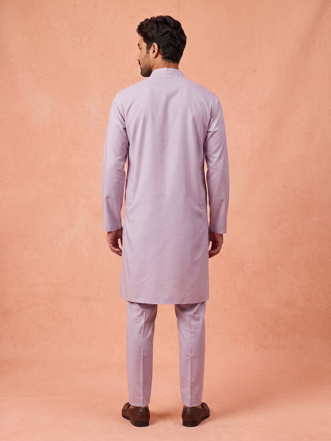 Men Silk Blend Solid Kurta Pyjama Set