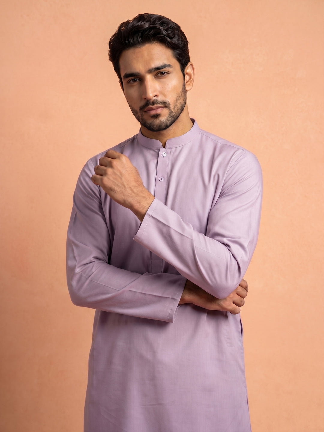 Men Silk Blend Solid Kurta Pyjama Set