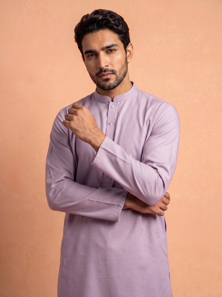 Men Silk Blend Solid Kurta Pyjama Set