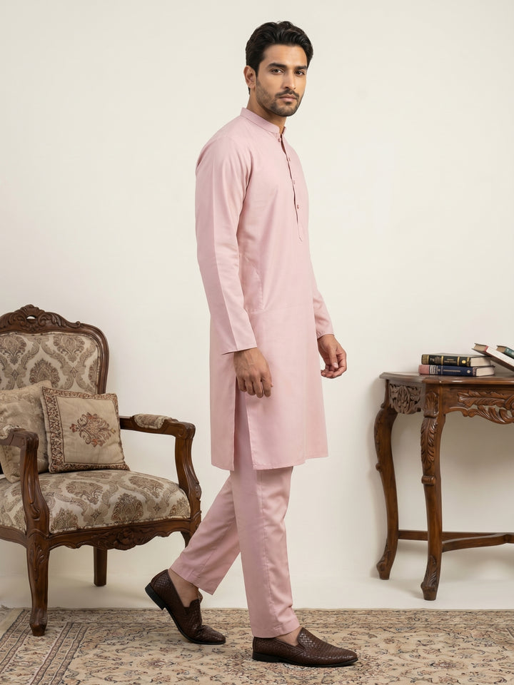 Men Silk Blend Solid Kurta Pyjama Set
