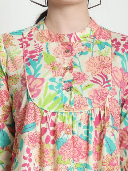 Floral Print Loose Fit Top