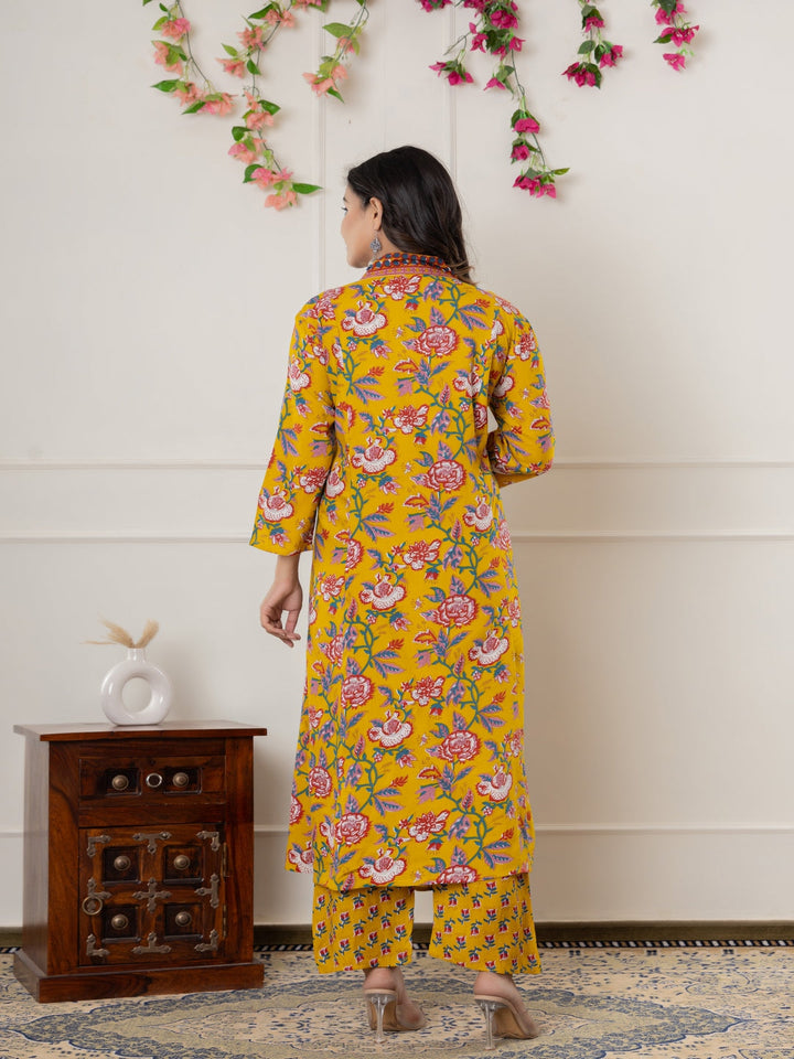 Rayon Printed Anarkali Kurta With Palazzo &amp; Dupatta Set