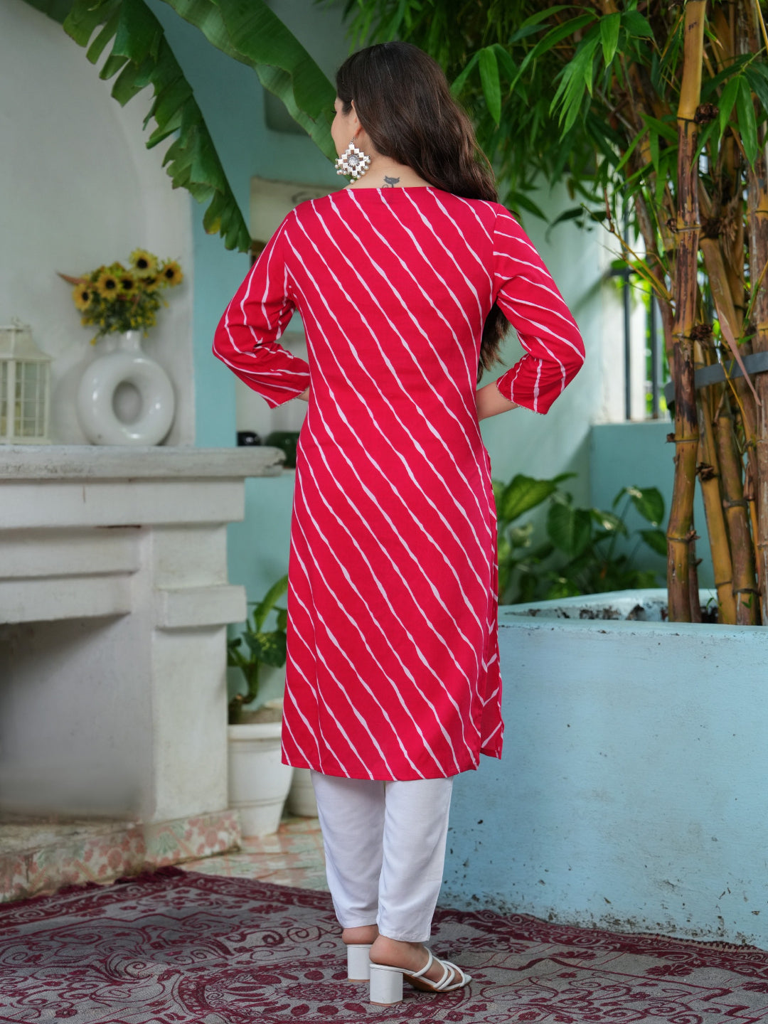 Embroidered Pure Cotton Pink Kurta