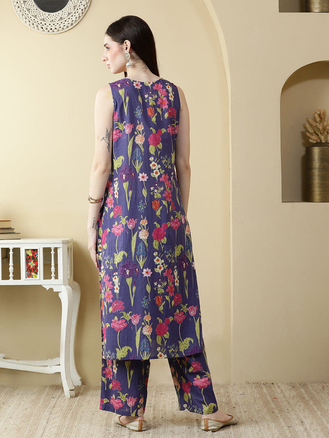 Straight Pure Cotton Printed Kurta Set