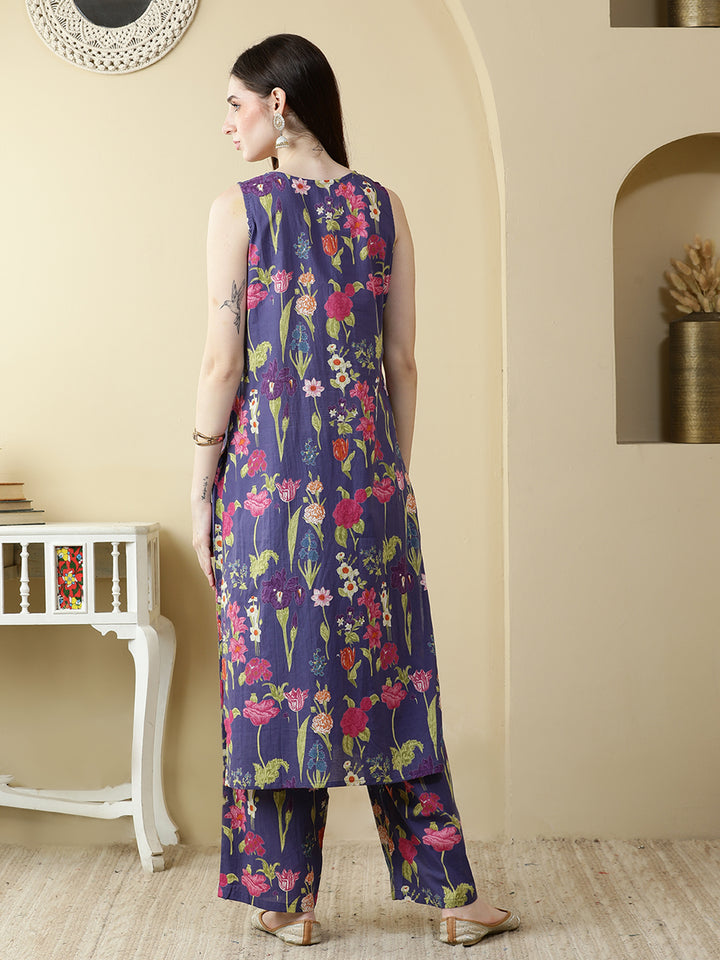 Straight Pure Cotton Printed Kurta Set