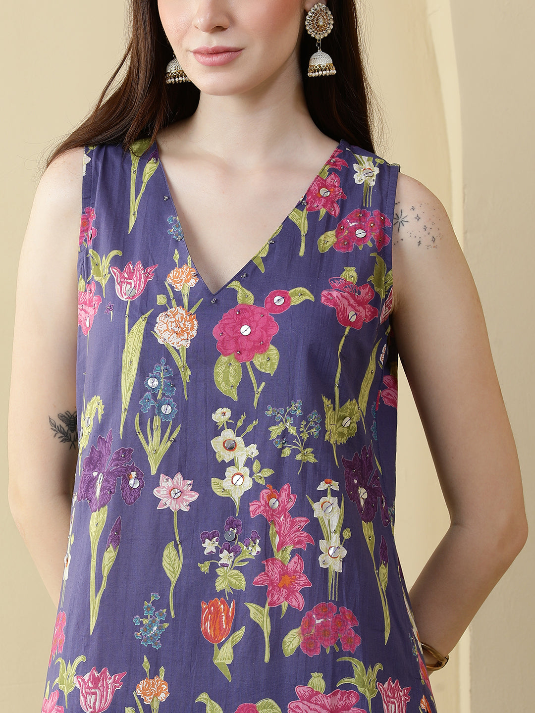 Straight Pure Cotton Printed Kurta Set