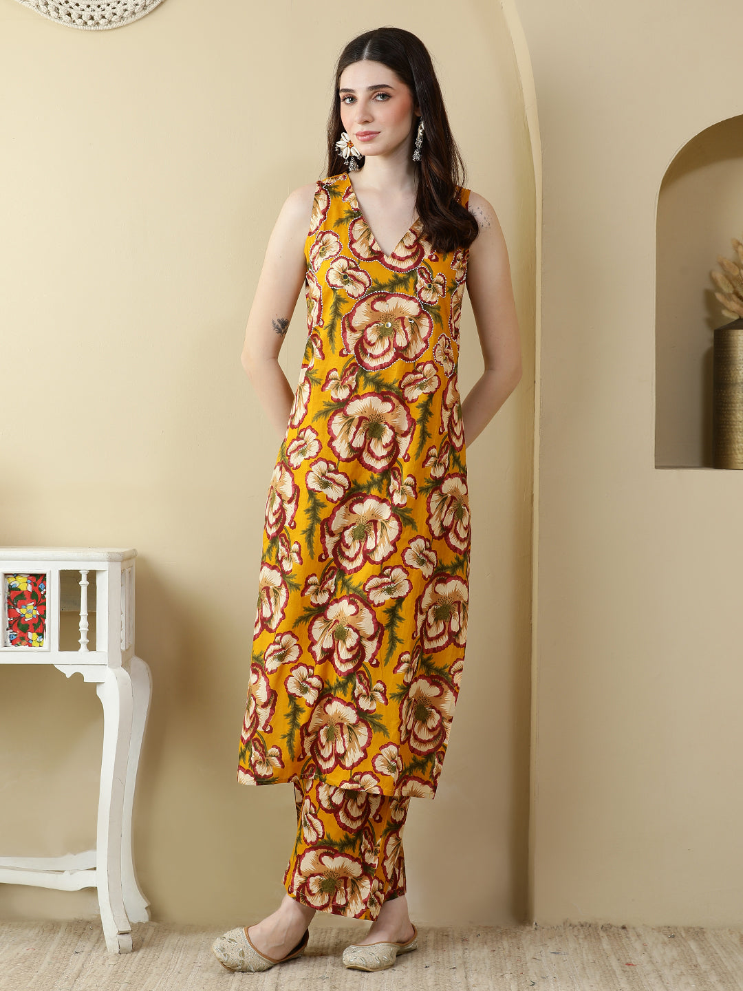 Straight Pure Cotton Printed Kurta Set