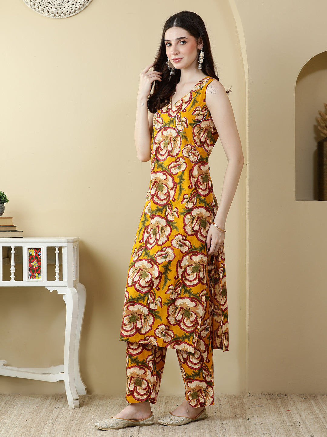 Straight Pure Cotton Printed Kurta Set