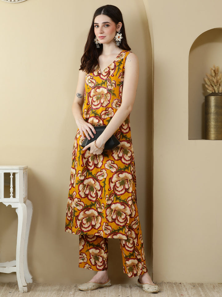 Straight Pure Cotton Printed Kurta Set